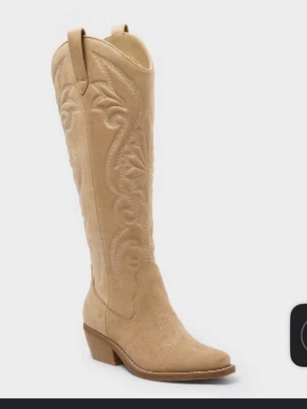 Universal Thread Women's Suede Cowboy Heeled Boots - Tan